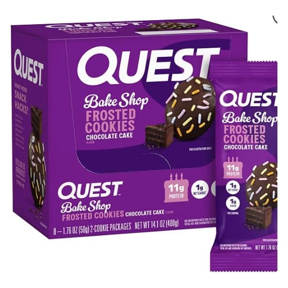 Quest Frosted Cookies Chocolate Cake - Caja de 8